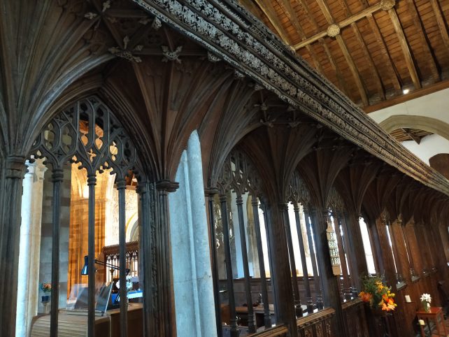 Rood screen in Dunster church